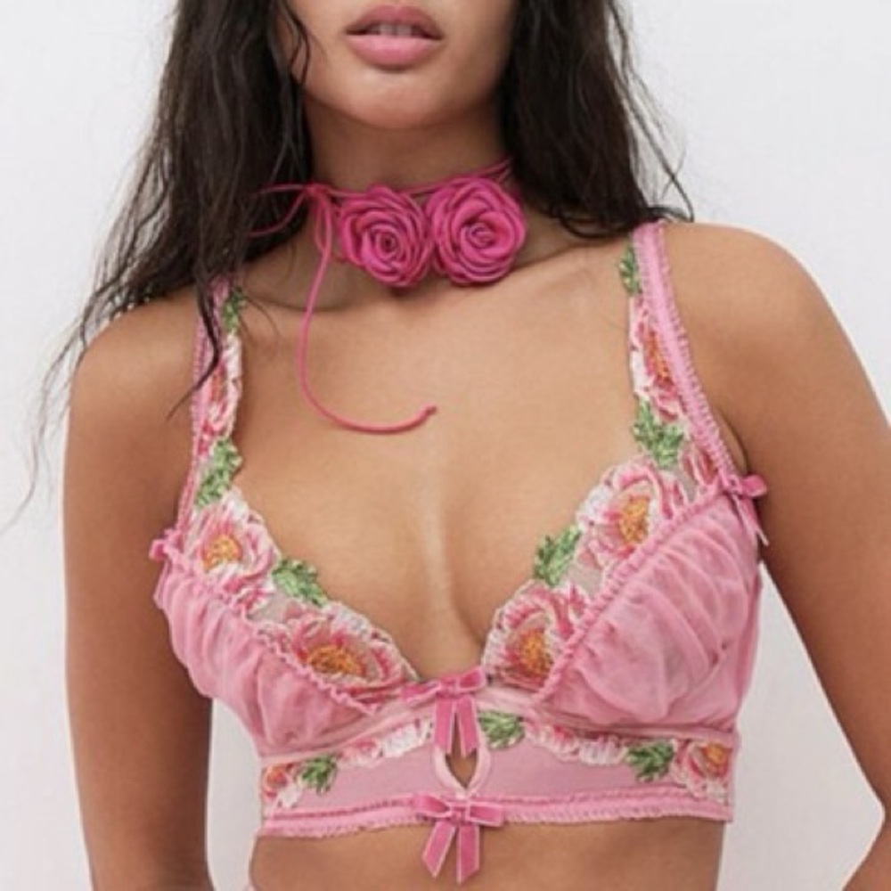 🆕For Love And Lemons Needle Point Roses Bustier
